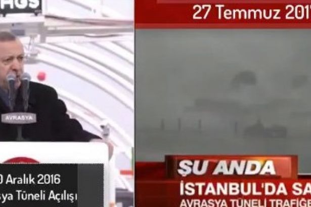 ERDOĞAN AVRASYA TÜNELİ AÇILIŞINDA İKLİME MEYDAN OKUMUŞTU,O GÖRÜNTÜLER