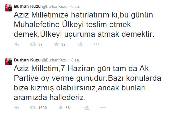 BURHAN KUZU’DAN TWİTTER İNCİLERİ