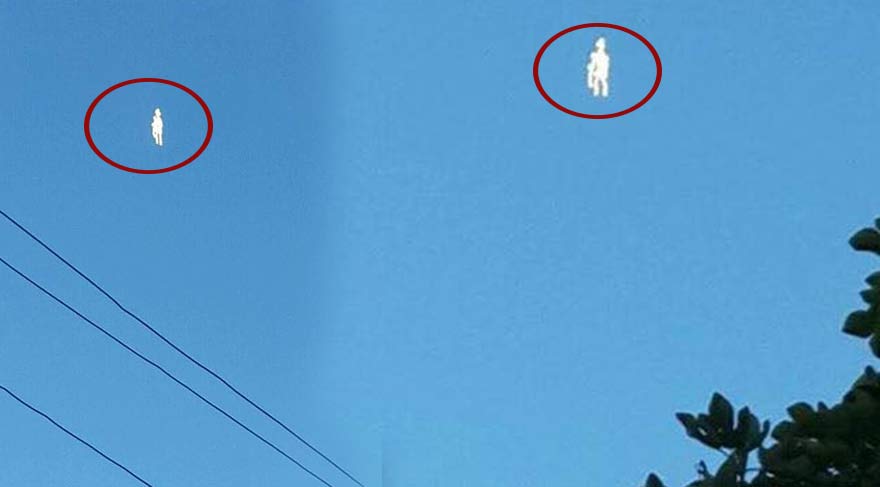 GÖK YÜZÜNDE İNSANA BENZEYEN ŞEFFAF VARLIKLAR İLÇEYİ SOKAĞA DÖKTÜ
